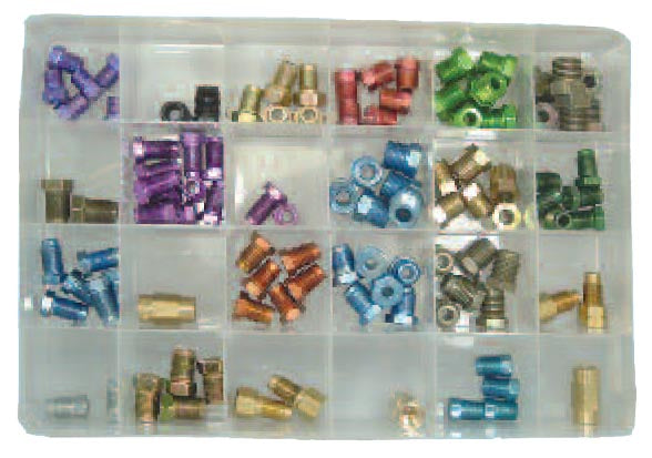 FMSI 0314 Item No. 0314, Standard & Metric Brake Line Tube Nut & Union Assortment - 104 pcs