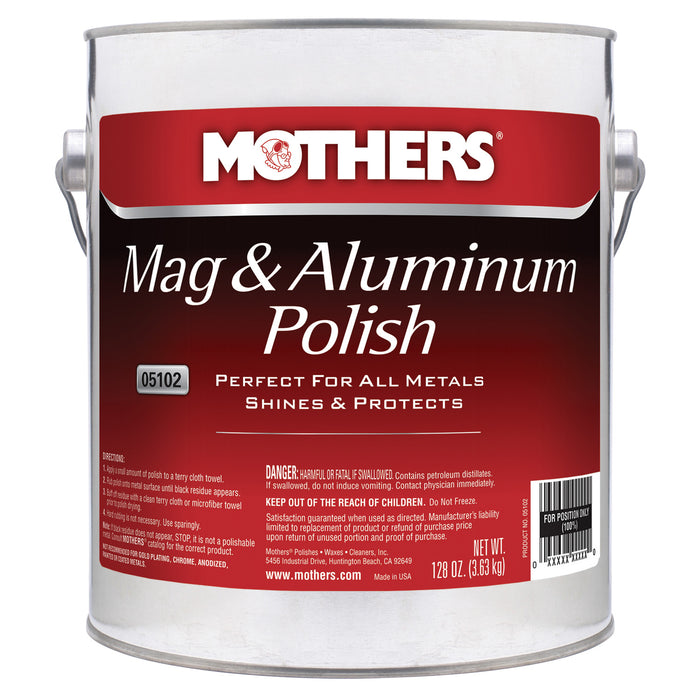 Mothers 05102 Mag & Aluminum Polish 1 Gallon / 128OZ. ENGLISH ONLY, NOT FOR CONSUMER SALE