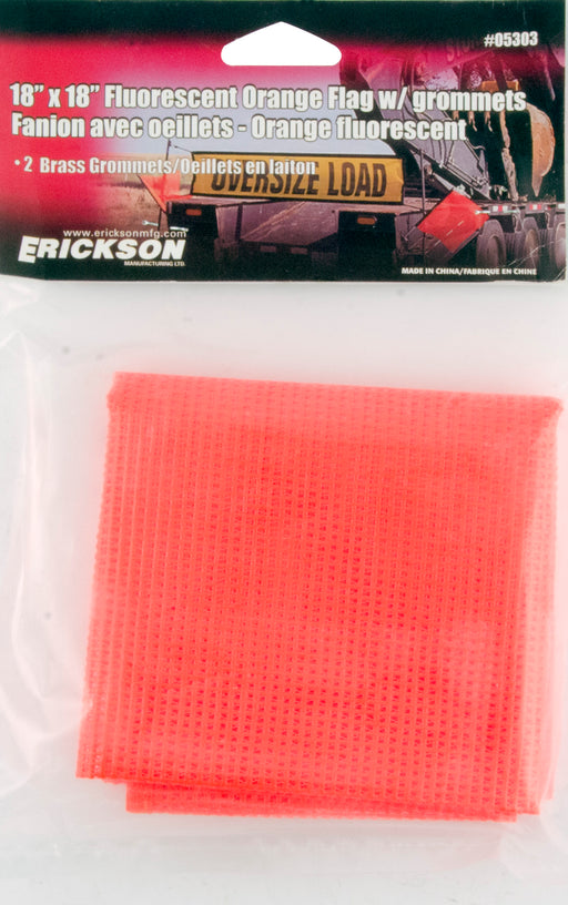 Erickson 05303 18" x 18" Fluorescent Orange Mesh Flag w/ Brass Grommets