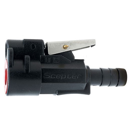 Scepter 05793 MERCURY FEMALE TANK / ENGINE CONNECTOR (1998 & NEWER) - Mercury - 3/8" Barb Plastic Female Fuel Line Tank Connector 1998 And Newer Style Engine; Two Prong Clip Style