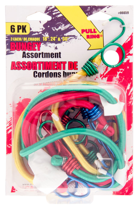 Erickson (447) 06659 Assorted Power Pull Bungees Blister Pack (2) ea 18", 24" & 30"