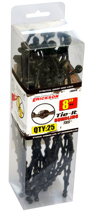 Erickson (447) 06810 25 Pack – 8″ TIE-IT Bundling Ties. Safe, Reusable, All Weather Resistant!