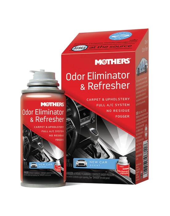Mothers 06811 ODOR ELIMINATOR & REFRESHER NEW CAR SCENT AEROSOL 2OZ ENGLISH ONLY NOT FOR CONSUMER RESALE. ENGLISH ONLY, NOT FOR CONSUMER SALE
