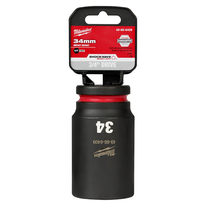 Milwaukee 49-66-6409 SHOCKWAVE Impact Duty™ 3/4"Drive 34MM Deep 6 Point Socket