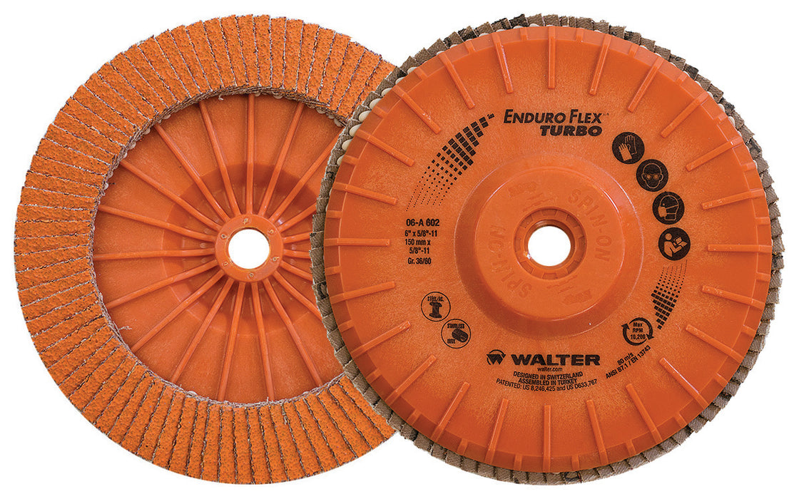 Walter (365) 06A602 ENDURO-FLEX Turbo™ Blending Disc 6 X 5/8"-11 GR36/60 PK10