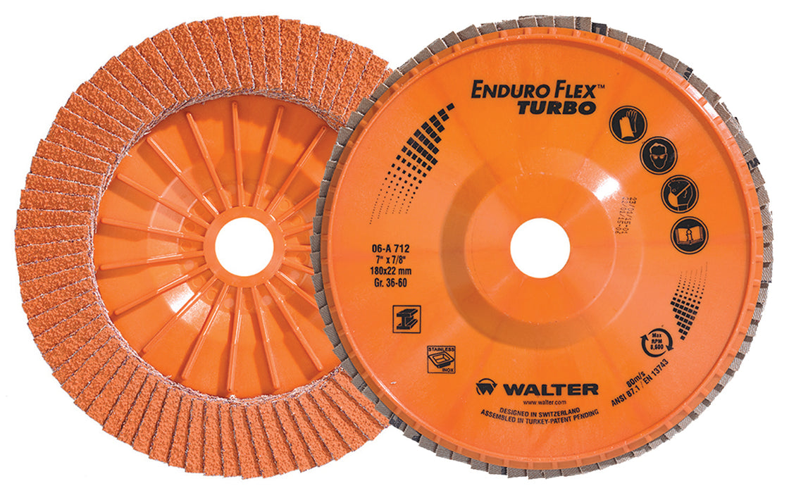 Walter (365) 06A712 ENDURO-FLEX Turbo™ Blending Disc 7 X 7/8" GR36/60 PK10