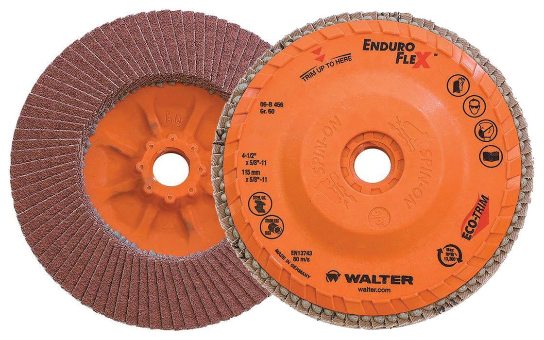 Walter (365) 06B456 ENDURO-FLEX™ Blending Disc 4-1/2" x 5/8"-11 GR60 SPIN-ON PK10