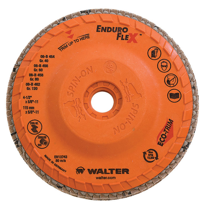 Walter (365) 06B462 ENDURO-FLEX™ Blending Disc 4-1/2" x 5/8"-11 GR120 SPIN-ON PK10