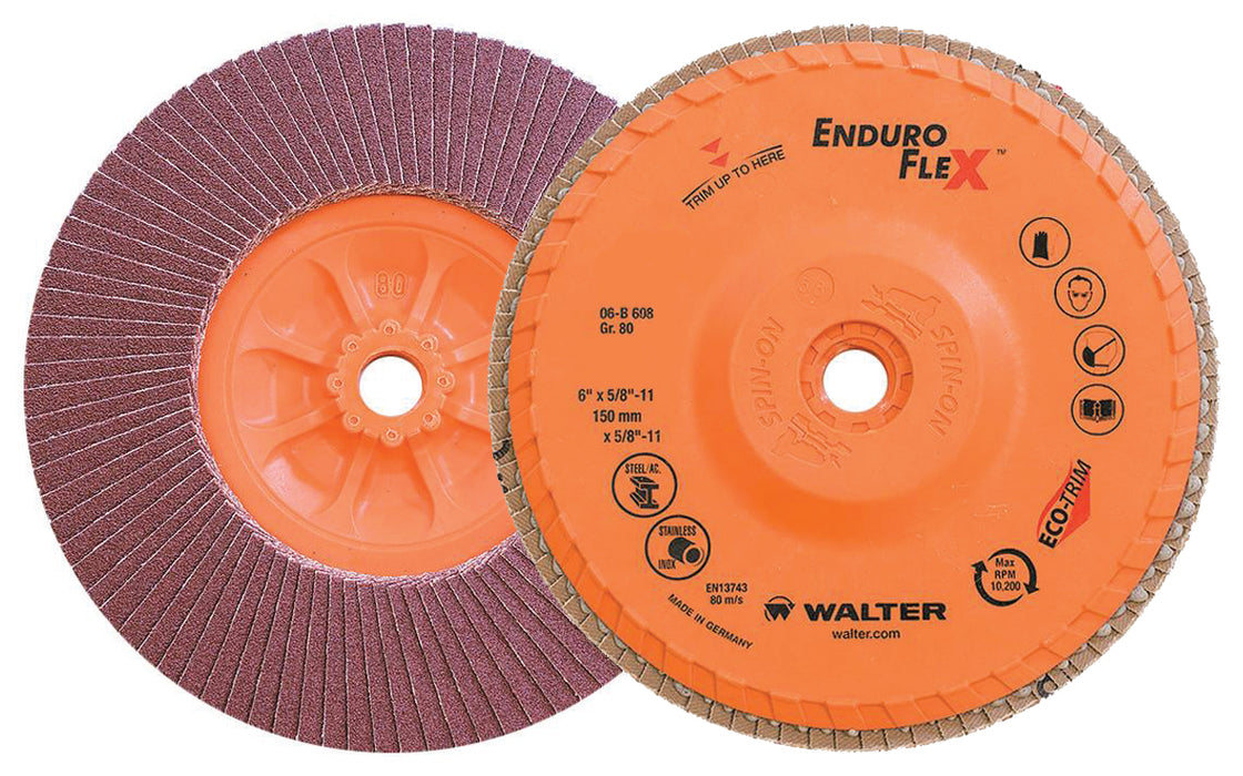 Walter (365) 06B608 ENDURO-FLEX™ Blending Disc 6" x 5/8"-11 GR80 SPIN-ON PK10
