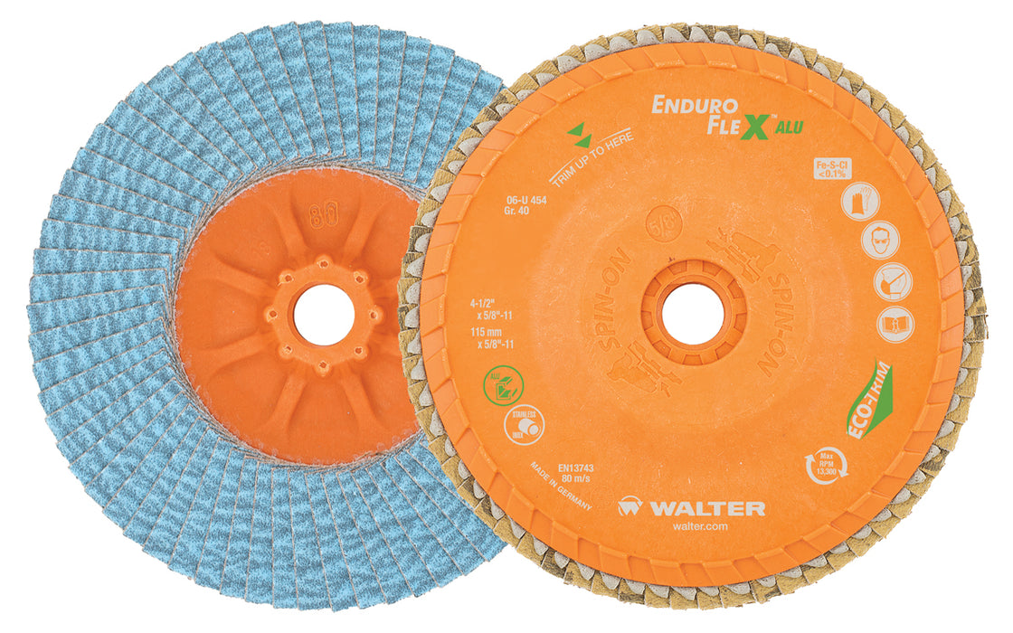 Walter (365) 06U454 Enduro-Flex Alu™ Blending Disc 4-1/2" x 5/8"-11 GR40 SPIN-ON PK10
