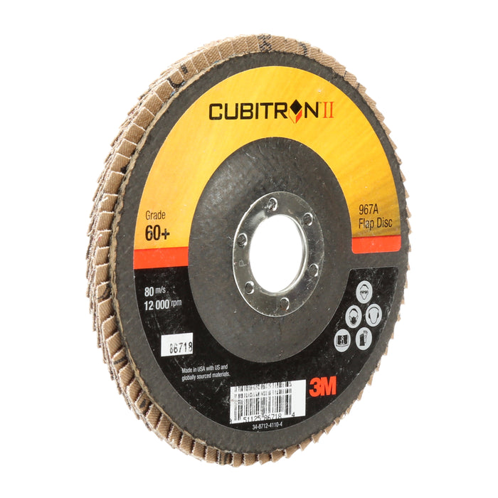 3M (815) AB86718 3M™ Cubitron™ II Flap Disc, 967A, T27, 60+, Y-weight, 5 in x 7/8 in, Colour: Maroon, 3M Stock No. 7000148199