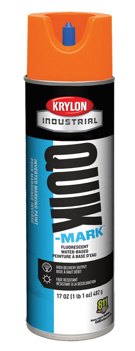 Sherwin Williams (435) S03700 Krylon Industrial Quik-Mark Water-Based Inverted Marking Paint, Flat, Fluorescent Orange, 17 oz.