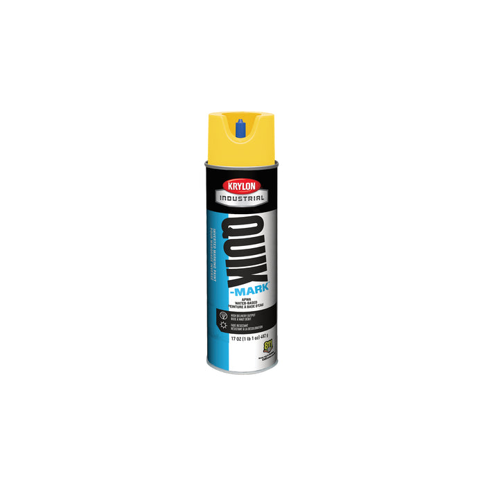Sherwin Williams S03801 Krylon Industrial Quik-Mark Water-Based Inverted Marking Paint, Flat, Utility Yellow, 17 oz.