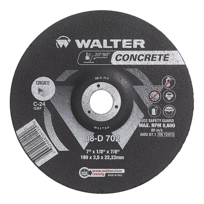 Walter 08D702 CONCRETE™ GRINDING WHEEL 7 X 1/8" X 7/8" C-24 PK 25