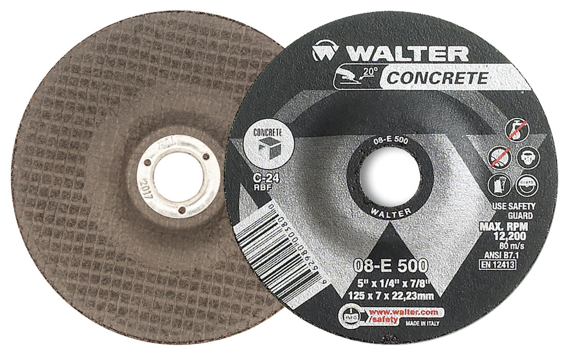 Walter 08E500 CONCRETE™ GRINDING WHEELS 5" X 1/4" C24 PK 25