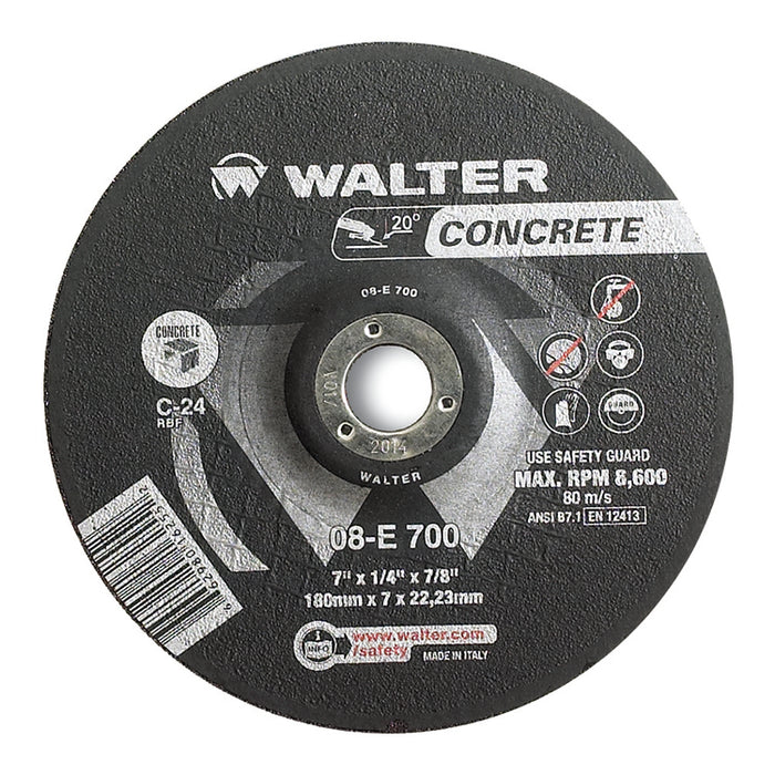 Walter 08E700 CONCRETE™ GRINDING WHEELS 7 X 1/4" C-24 PK 25