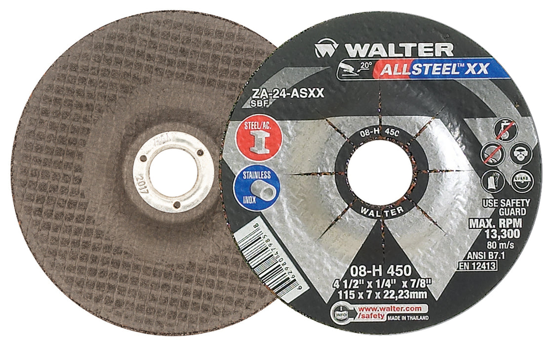 Walter 08H450 HP XX™ Grinding Wheel 4-1/2" X 1/4" X 7/8" PK 25