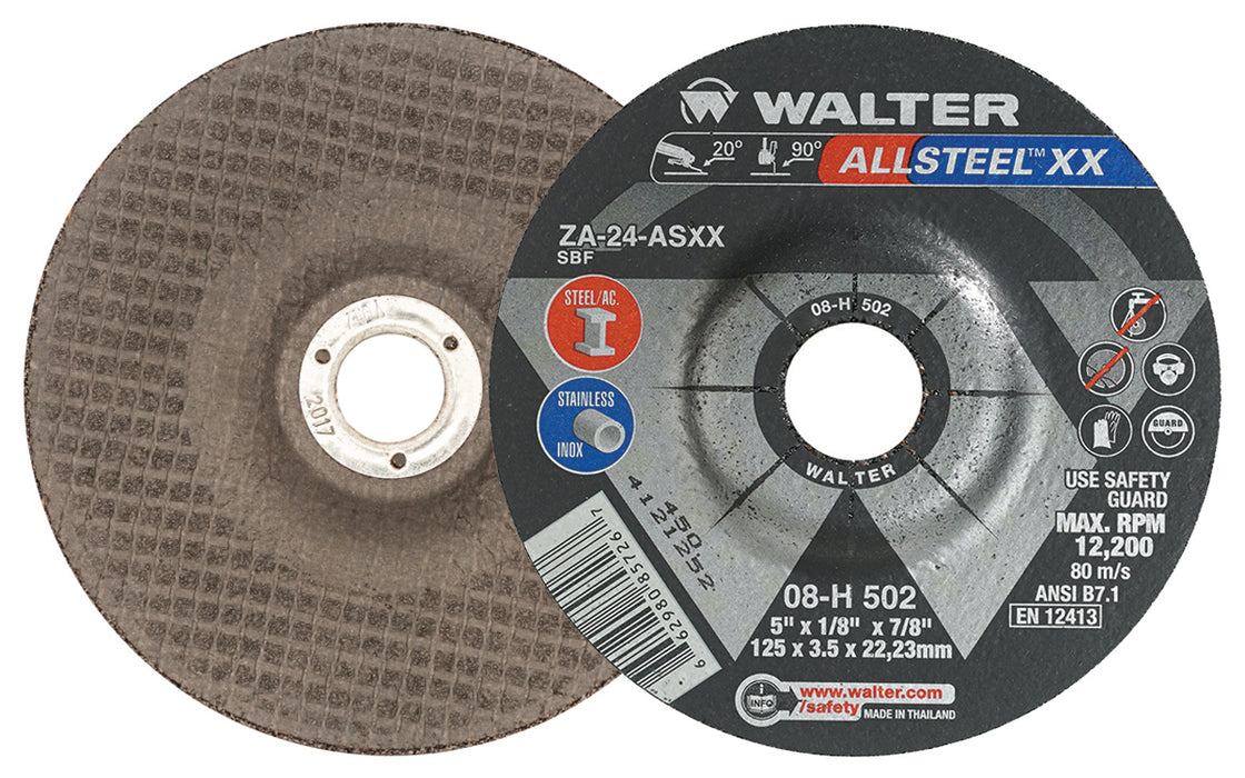Walter 08H502 HP XX™ Grinding Wheel 5" X 1/8" X 7/8" T27 PK 25