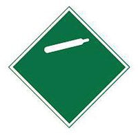 Brady 09045 Sign Class 2 Non-Flammable Gas TDG Placard - Styrene 10.75 in H x 10.75 in W Green on White