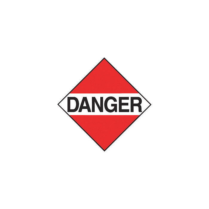 Brady (458) 09059 Sign DANGER Placard - Styrene 10.75 in H x 10.75 in W Black, Red on White
