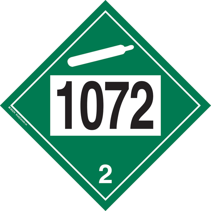 Brady (458) 090931072 Sign 1072 Non-Flammable Gas 2 Placard - Styrene 10.75" x 10.75" Black W Green on White