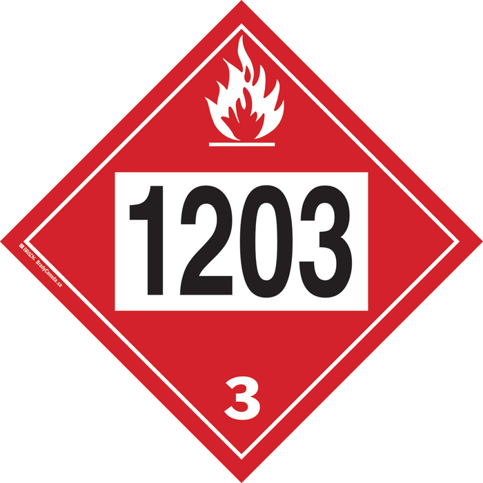 Brady (458) 090951203HDPE Sign 1203 Flammable Liquid 3 Placard - HDPE 10.75 in H x 10.75 in W Red on White