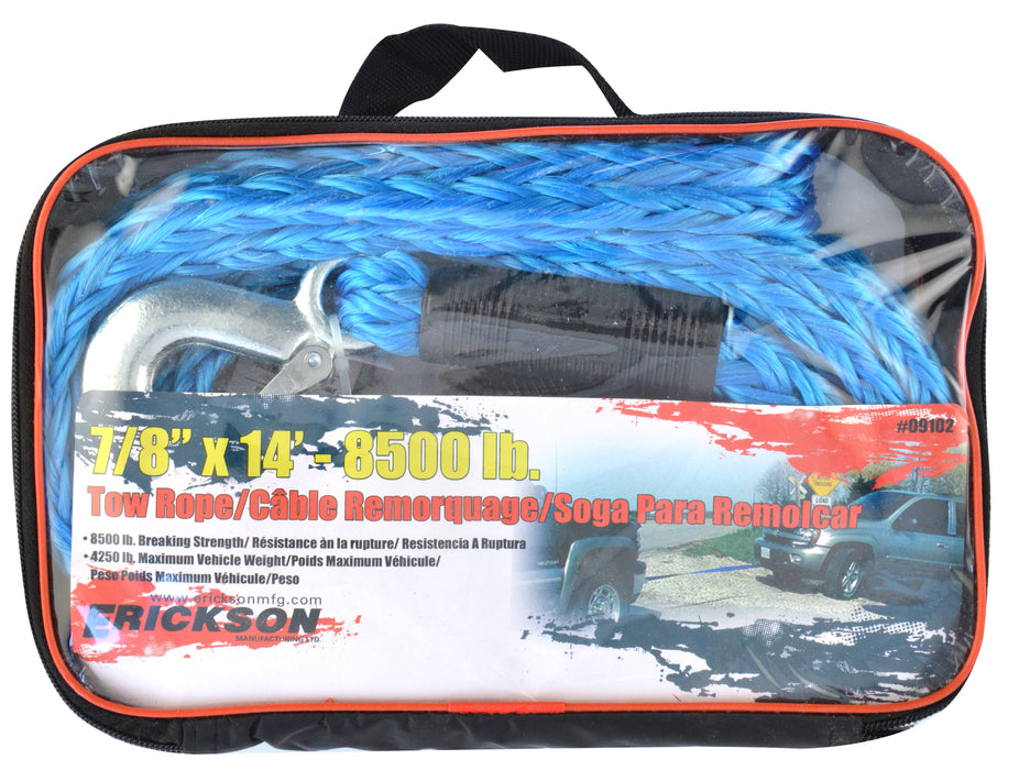 Erickson 09102 7/8"x14' 8500 lb Tow Rope w/ Storage bag