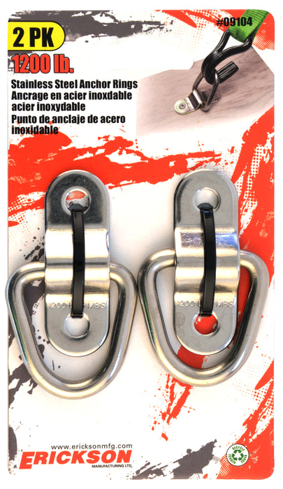 Erickson 09104 2 Pk. 1200 lb Stainless Steel Flip Anchor