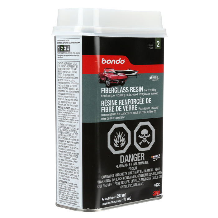 3M 402C Bondo® Fiberglass Resin, 402C, 30 oz (852 ml), 3M Stock No. 7100054028
