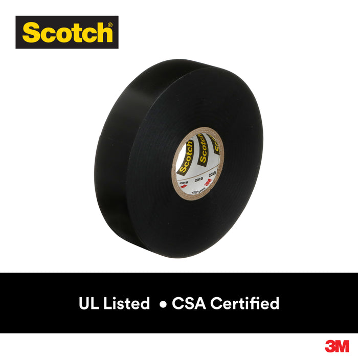 3M (815) SUPER88-3/4X66 Scotch® Vinyl Electrical Tape Super 88, Black, Heavy Duty, 8.5 mil (0.22 mm), 3/4 in x 66 ft (19.1 mm x 20.1 m), Colour: Black, 3M Stock No. 7100126853