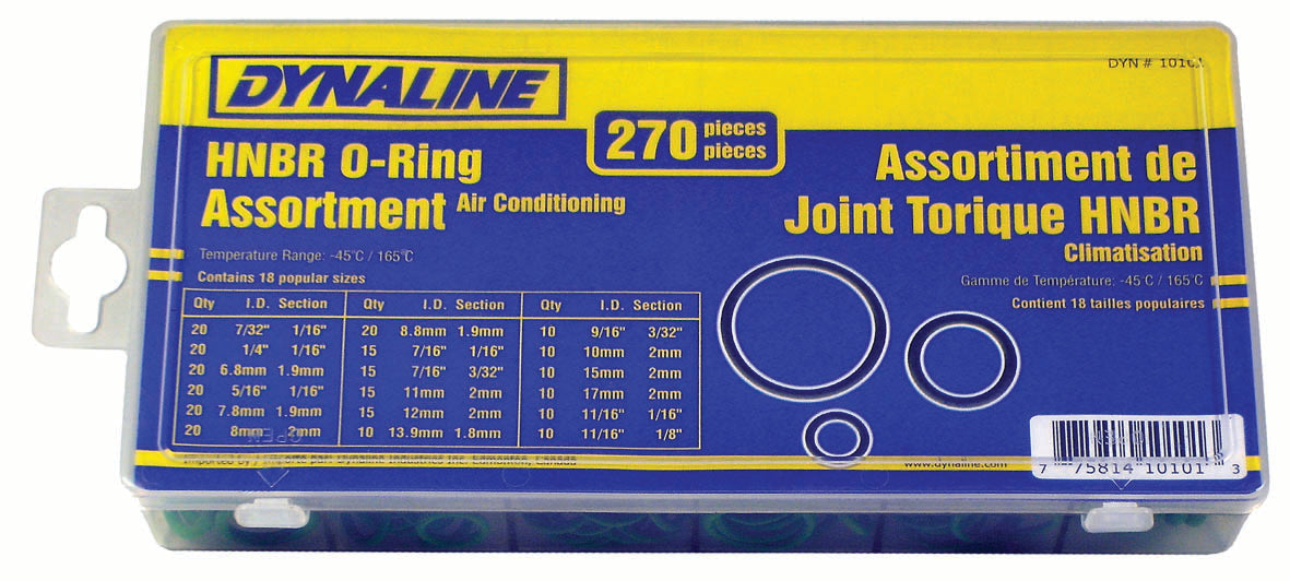 Dynaline (378) 10101 HNBR O-Ring Assortment, 270 Pieces / 18 Sizes