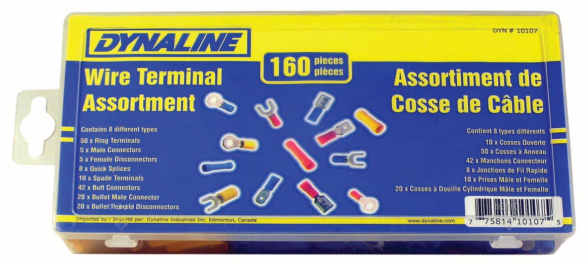 Dynaline (378) 10107 Wire Terminal Assortment, 160 Pieces / 8 Types