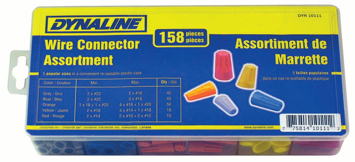 Dynaline (378) 10111 Wire Connectors Assortment, 158 pcs / 5 sizes