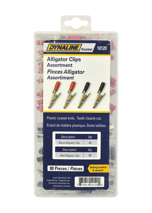 Dynaline (378) 10120 Alligator Clip Assortment, 80 Pieces / Red & Black