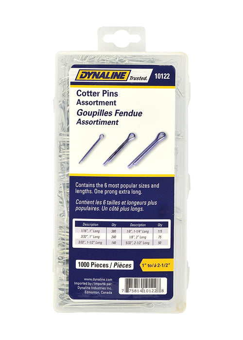 Dynaline 10122 Cotter Pin Assortment, 1000 Pieces / 6 Sizes