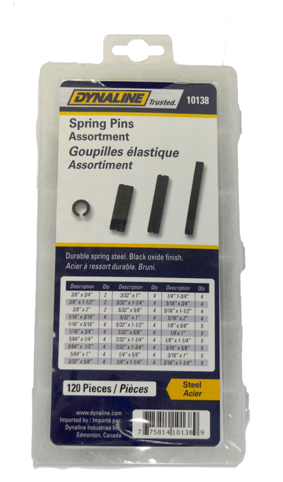 Dynaline 10138 Spring Pin Assortment, 120 Pieces