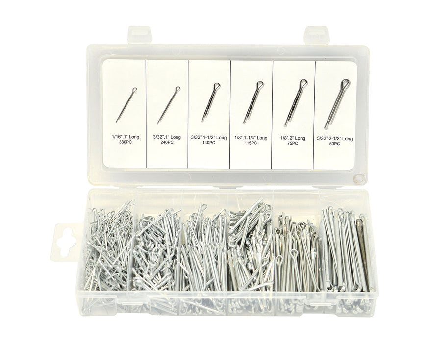 Dynaline (378) 10143 S.S. Cotter Pin Assortment, 555 Pieces / 6 Sizes
