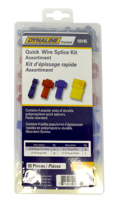 Dynaline (378) 10145 Quick Splice Connector Assort., 65 Pieces / 4 Sizes