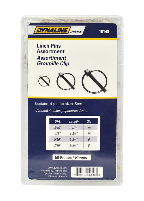 Dynaline (378) 10148 Linch Pin Assortment, 50 Pieces / 4 Sizes