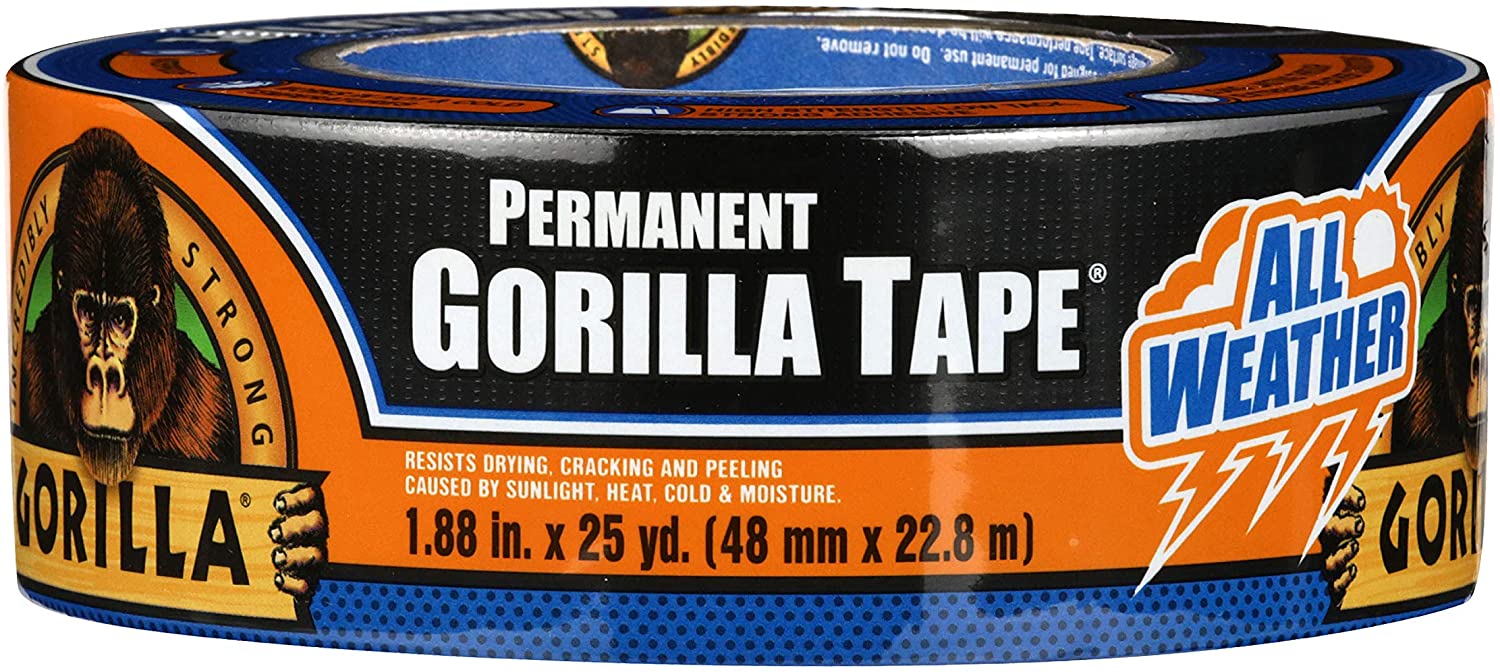 Gorilla Glue (218) 101593 Gorilla Permanent All Weather Tape, Duct Tape - 1.88 in x 25 yd