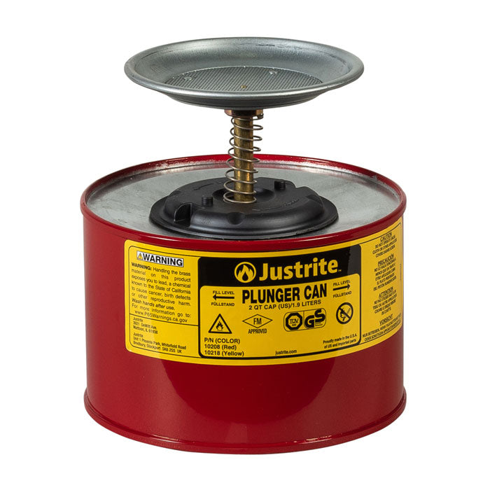 Justrite 10208 1/2 Gal Plunger Can