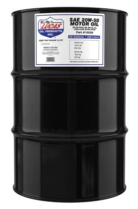 Lucas Oil 10259 Sae 20W-50 Plus Motor Oil, 55 Gallon / 208.2 L Drum