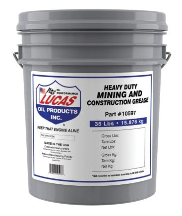 Lucas Oil 10597 35LB PAIL Heavy Duty Mining & Construction Grease