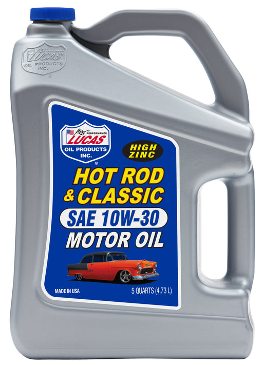 Lucas Oil 10679 Hot Rod & Classic Car HP Motor Oil SAE 10W-30, 5 Quart / 4.73 L