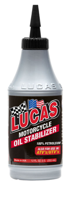 Lucas Oil (345) 10727 Motorcycle Oil Stabilizer, 12 Ounce / 355 mL
