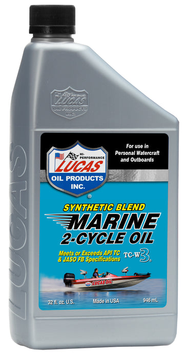 Lucas Oil 10860 Synthetic Blend TC-W3 2-Cycle Marine Oil, 1 Quart / 946 mL