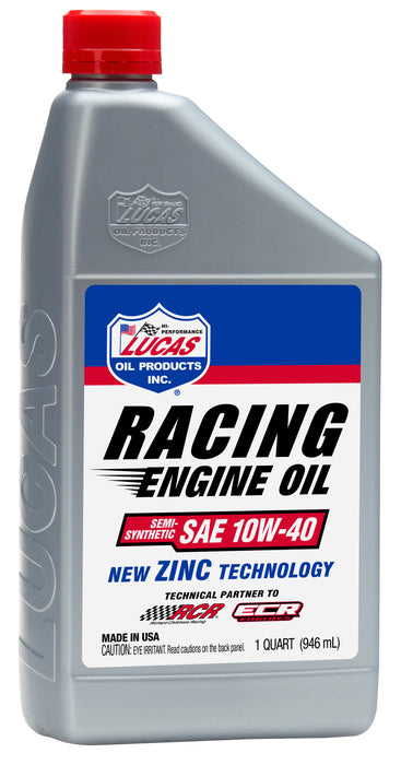 Lucas Oil (345) 10943 Semi-Synthetic SAE 10W-40 Racing Engine Oil, 1 Quart