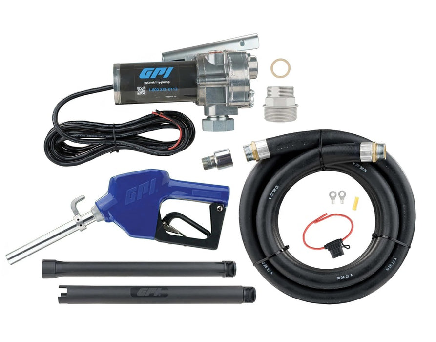 GPI (504) 110300-2 GPI 18 GPM 12V Fuel Transfer Pump, MODEL M-180S-AU (Pump & Automatic Shut-off Unleaded Nozzle)