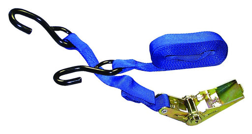 Dynaline 11183 Ratchet Strap 1 x 15' Blue, 1200 lb. Vinyl coated hooks