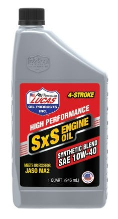 Lucas Oil 11196 1 Quart/946ML Semi-Synthetic 10W-40 4-Stroke SXS Engine Oil
